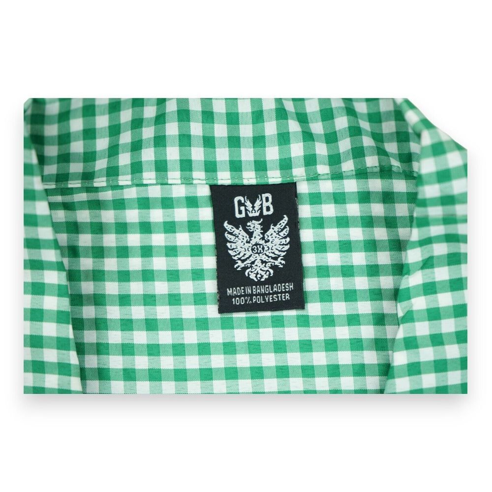 NWT GB BLACK LABEL‎ MEN'S GREEN PLAID SHORT SLEEVES SHIRT 3XL - Picture 5 of 5